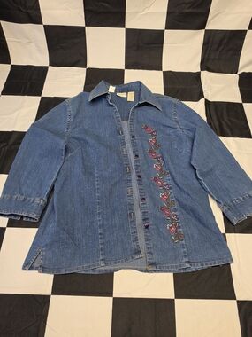 Erika Light Blue Denim Shirt with Contrast Stitching